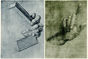 Ruka s knihou od Albrecht Dürer