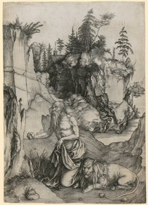 Svatý Jeroným v poušti od Albrecht Dürer