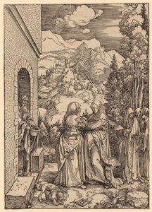 Navštívení Panny Marie, list 9 ze série „Život Panny Marie“ od Albrecht Dürer