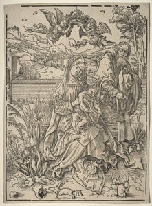 Svatá rodina se třemi zajíci. od Albrecht Dürer