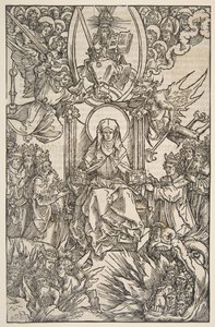 Ilustrace z Revelations Sancte Birgitte, Koberger Norimberk 1502 Německý Text.n.d. od Albrecht Dürer