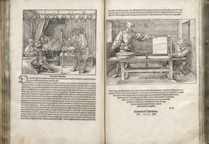 Ilustrace ze Čtyř knih o lidském poměru, 1528 od Albrecht Dürer
