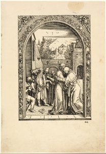 Joachim a Svatá Anna se setkávají u Zlaté brány z filmu Život Panny Marie od Albrecht Dürer