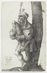 Hráč na dudy (Bartsch 91) od Albrecht Dürer