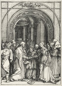 Život Panny Marie:  Svatba Panny Marie a svatého Josefa od Albrecht Dürer
