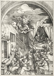 Život Panny Marie: Narození Panny Marie od Albrecht Dürer
