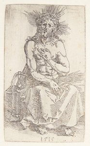 Muž smutku, sidedende od Albrecht Dürer