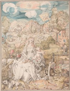 Marie mezi množstvím zvířat, kolem roku 1503 od Albrecht Dürer