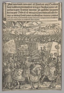 Anglický Maxmilián a Jindřich VIII., deska 22 z Historických scén ze života císaře Maxmiliána I. z Vítězného oblouku od Albrecht Dürer