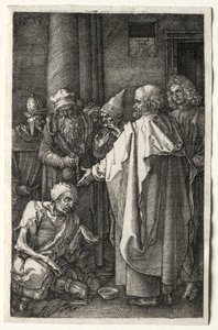 Peter a John Healing the Cripple at Gate of Temple, 1512. od Albrecht Dürer