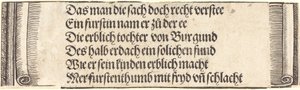 Tištěný text k Zasnoubení Maxmiliána s Marií Burgundskou, 1515. od Albrecht Dürer