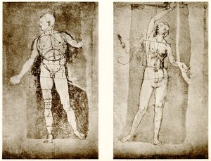 Proporční studie o Adamovi a Evě od Albrecht Dürer