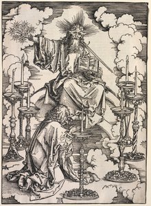 Zjevení svatého Jana: Svatý Jan s pohledem na sedm svícnů, 1511. od Albrecht Dürer