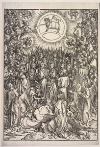 Zjevení svatého Jana: Klanění Beránka od Albrecht Dürer