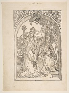 Rosvitha Uvádí komedie císaři Otovi I. ilustrace z Opery Hrošvi....n.d. od Albrecht Dürer
