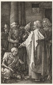 S. Peter a S. John Uzdravení chromého u brány chrámu od Albrecht Dürer