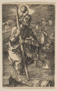 Svatý Kryštof, pohled vpravo od Albrecht Dürer