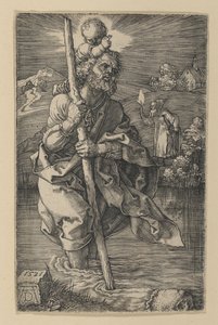 Svatý Kryštof obrácený doprava od Albrecht Dürer
