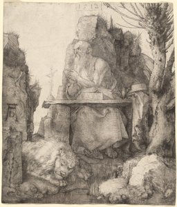 Svatý Jeroným u Pollardovy vrby od Albrecht Dürer