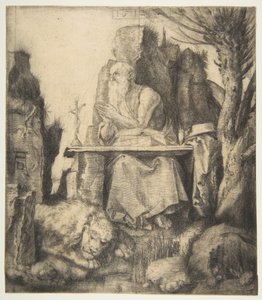 Svatý Jeroným u vrby hlavaté od Albrecht Dürer