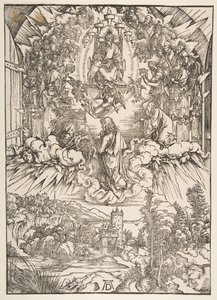 Svatý Jan před Bohem a staršími, z Apokalypsy, ca. 1496. od Albrecht Dürer