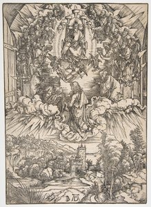 Svatý Jan před Bohem a staršími, z The Apocalypse.n.d. od Albrecht Dürer