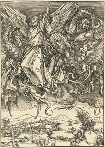 Svatý Michael v boji s drakem od Albrecht Dürer