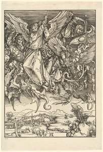 Svatý Michael v boji s drakem od Albrecht Dürer