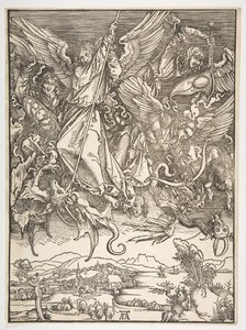 Saint Michael and the Dragon, z Apokalypsy, ca. 1498. od Albrecht Dürer