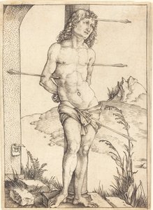 Svatý Šebestián přivázaný ke sloupu od Albrecht Dürer