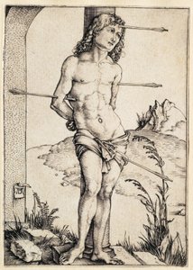 Svatý Šebestián přivázaný ke sloupu od Albrecht Dürer