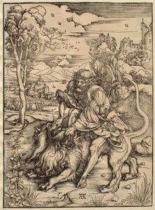 Samson bojující se lvem od Albrecht Dürer