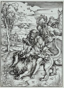 Samson zabije lva od Albrecht Dürer