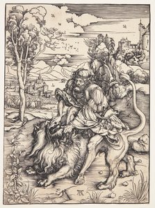 Samson roztrhávající lva od Albrecht Dürer