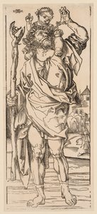 St. Christopher Cross the Stream, 1528. od Albrecht Dürer