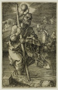 St. Christopher Tváří v tvář Vpravo od Albrecht Dürer