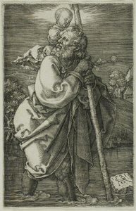 St. Christopher Tváří v tvář doleva od Albrecht Dürer