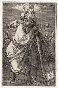 Svatý Kryštof, tváří v tvář doleva, 1521. od Albrecht Dürer
