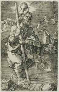 St. Christopher Tváří v tvář doprava od Albrecht Dürer