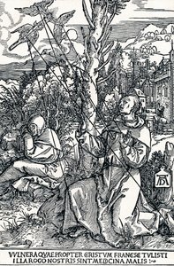 Svatý František přijímající stigmata, 1504 1906 od Albrecht Dürer
