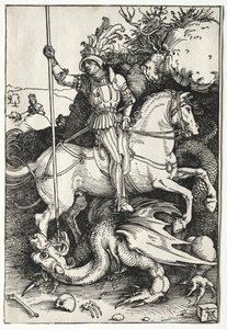 Svatý Jiří zabíjení draka od Albrecht Dürer