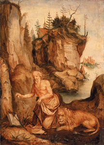 Svatý Jeroným a lev, kolem roku 1500 od Albrecht Dürer