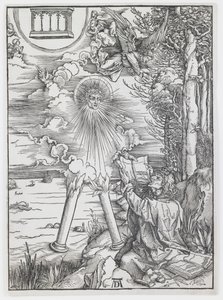 St. John hltající knihu, z „Apokalypsy“ od Albrecht Dürer
