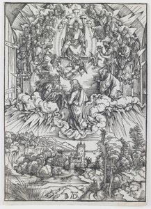 Svatý Jan před Bohem a staršími, ze série „Apokalypsa“ od Albrecht Dürer