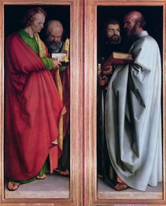 Svatý Jan se svatým Petrem a svatý Pavel se svatým Markem, 1526 od Albrecht Dürer