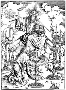 St Johns Vision of Christ and the Seven Candlesticks from The Apocalypse, c. 1497 od Albrecht Dürer