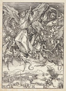 Svatý Michael v boji s drakem od Albrecht Dürer