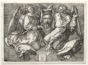 Sudárium zobrazené dvěma anděly. od Albrecht Dürer
