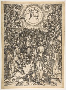 Klanění beránka, z Apokalypsy, latinské vydání, 1511, 1511. od Albrecht Dürer