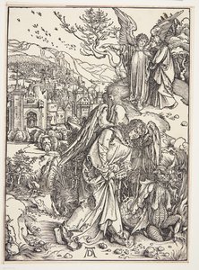 Anděl ukazující svatého Jana Nový Jeruzalém od Albrecht Dürer
